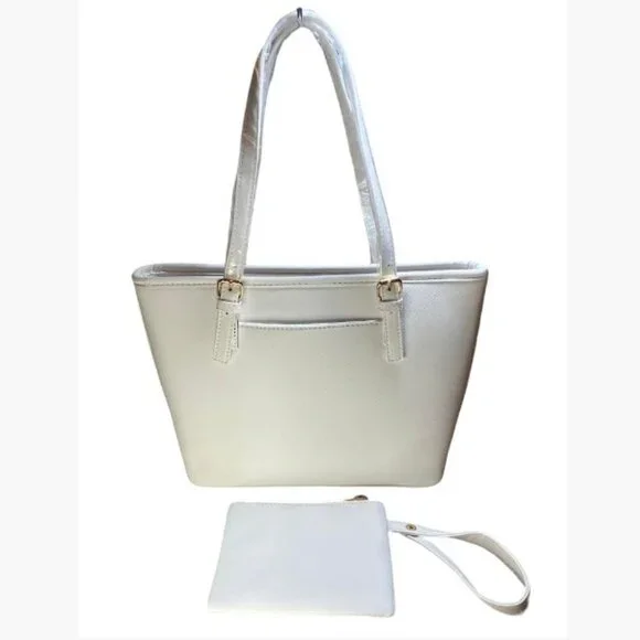 Valentino Orlandi Vegan Leather Tote and Wristlet Gold-Tone Hardware NWT - Picture 5 of 12